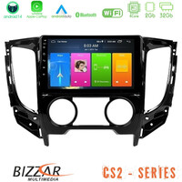 Bizzar cs2 Series 4core Android14 2+32gb Mitsubishi L200 2016-&Gt; &Amp; Fiat Fullback (Manual A/c) Navigation Multimedia Tablet 9" με Carplay & Android Auto u-cs2-Mt0620