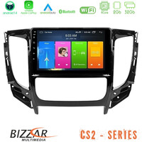 Bizzar cs2 Series 4core Android14 2+32gb Mitsubishi L200 2016-&Gt; &Amp; Fiat Fullback (Auto A/c) Navigation Multimedia Tablet 9" με Carplay & Android Auto u-cs2-Mt0719