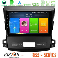 Bizzar cs2 Series 4core Android14 2+32gb Mitsubishi Outlander/citroen c-Crosser/peugeot 4007 Navigation Multimedia Tablet 9" με Carplay & Android Auto u-cs2-Mt662