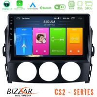 Bizzar cs2 Series 4core Android14 2+32gb Mazda mx-5 2006-2008 Navigation Multimedia Tablet 9" με Carplay & Android Auto u-cs2-Mz1171