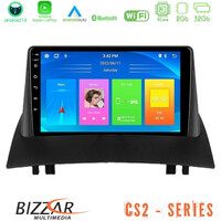 Bizzar cs2 Series 4core Android14 2+32gb Renault Megane 2 2002-2008 Navigation Multimedia Tablet 9" με Carplay & Android Auto u-cs2-Rn0717