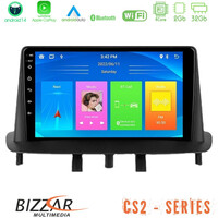Bizzar cs2 Series 4core Android14 2+32gb Renault Megane 3 2009-2013 Navigation Multimedia Tablet 9" με Carplay & Android Auto u-cs2-Rn0718