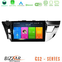Bizzar cs2 Series 4core Android14 2+32gb Toyota Corolla 2014-2016 Navigation Multimedia Tablet 9" με Carplay & Android Auto u-cs2-Ty0008