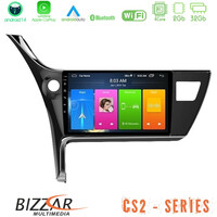 Bizzar cs2 Series 4core Android14 2+32gb Toyota Corolla 2017-2018 Navigation Multimedia Tablet 10" με Carplay & Android Auto u-cs2-Ty0158