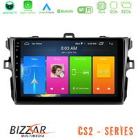 Bizzar cs2 Series 4core Android14 2+32gb Toyota Corolla 2007-2012 Navigation Multimedia Tablet 9" με Carplay & Android Auto u-cs2-Ty0502