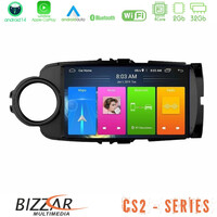 Bizzar cs2 Series 4core Android14 2+32gb Toyota Yaris Navigation Multimedia Tablet 9" (Μαύρο Χρώμα) με Carplay & Android Auto u-cs2-Ty0635
