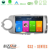 Bizzar cs2 Series 4core Android14 2+32gb Toyota Yaris Navigation Multimedia Tablet 9" με Carplay & Android Auto u-cs2-Ty1777