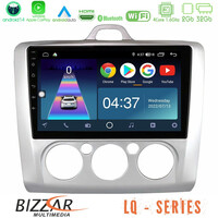 Bizzar lq Series 4core Android14 2+32gb Ford Focus Manual ac Navigation Multimedia Tablet 9" με Carplay & Android Auto u-lq-Fd0041m