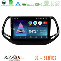Bizzar lq Series 4core Android14 2+32gb Jeep Compass 2017&gt; Navigation Multimedia Tablet 10" με Carplay & Android Auto u-lq-Jp0143