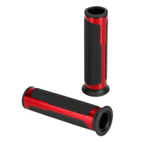 9175.3-LM ΧΕΡΟΥΛΙΑ MOTO STYLE GRIP ΜΑΥΡΟ/ΚΟΚΚΙΝΟ ΧΡΩΜΑ 22mm+25mm 12cm LAMPA - 2 τεμ.
