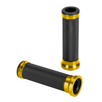 9175.6-LM ΧΕΡΟΥΛΙΑ MOTO ALU GRIP  ΜΑΥΡΟ/ΧΡΥΣΟ ΧΡΩΜΑ 22mm+25mm 12cm LAMPA - 2 τεμ.