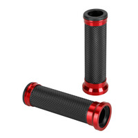 9175.7-LM ΧΕΡΟΥΛΙΑ MOTO ALU GRIP  ΜΑΥΡΟ/ΚΟΚΚΙΝΟ ΧΡΩΜΑ 22mm+25mm 12cm LAMPA - 2 τεμ.
