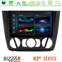 Bizzar m8² Series 8core Android14 4+32gb  bmw 1series  E81/e82/e87/e88 (Manual A/c) Navigation Multimedia Tablet 9" με Carplay & Android Auto u-m82-Bm1011