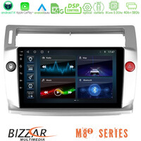 Bizzar m8² Series 8core Android14 4+32gb  Citroen c4 2004-2010 Navigation Multimedia Tablet 9" με Carplay & Android Auto u-m82-Ct0812