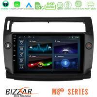 Bizzar m8² Series 8core Android14 4+32gb  Citroen c4 2004-2010 Navigation Multimedia Tablet 9" (Μαύρο Χρώμα) με Carplay & Android Auto u-m82-Ct0812b