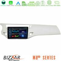 Bizzar m8² Series 8core Android14 4+32gb  Citroen c3 2009-2016 Navigation Multimedia Tablet 9"  με Carplay & Android Auto (Άσπρο) u-m82-Ct1948wh