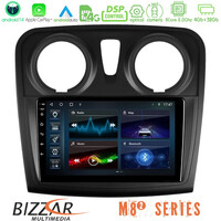 Bizzar m8² Series 8core Android14 4+32gb  Dacia Sandero/dokker 2014-2020 Navigation Multimedia Tablet 9" με Carplay & Android Auto u-m82-Dc0621