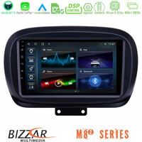 Bizzar m8² Series 8core Android14 4+32gb  Fiat 500x Navigation Multimedia Tablet 9" με Carplay & Android Auto u-m82-Ft0534