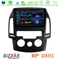 Bizzar m8² Series 8core Android14 4+32gb  Hyundai i30 2007-2012 Manual a/c Navigation Multimedia Tablet 9" με Carplay & Android Auto u-m82-Hy0799