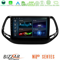 Bizzar m8² Series 8core Android14 4+32gb  Jeep Compass 2017&gt; Navigation Multimedia Tablet 10" με Carplay & Android Auto u-m82-Jp0143
