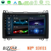 Bizzar m8² Series 8core Android14 4+32gb  Mercedes A/b/vito/sprinter Class Navigation Multimedia Tablet 9" με Carplay & Android Auto u-m82-Mb0759