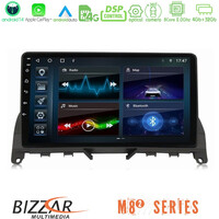 Bizzar m8² Series 8core Android14 4+32gb  Mercedes c Class W204 Navigation Multimedia Tablet 9" με Carplay & Android Auto (Σκούρο Καφέ) u-m82-Mb0842br