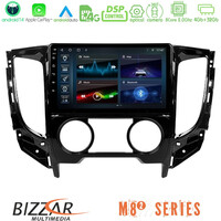 Bizzar m8² Series 8core Android14 4+32gb  Mitsubishi L200 2016-&Gt; &Amp; Fiat Fullback (Manual A/c) Navigation Multimedia Tablet 9" με Carplay & Android Auto u-m82-Mt0620