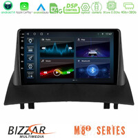 Bizzar m8² Series 8core Android14 4+32gb  Renault Megane 2 2002-2008 Navigation Multimedia Tablet 9" με Carplay & Android Auto u-m82-Rn0717