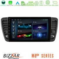Bizzar m8² Series 8core Android14 4+32gb  Subaru Legacy/outback 2002-2008 Navigation Multimedia Tablet 9" με Carplay & Android Auto u-m82-Su0969