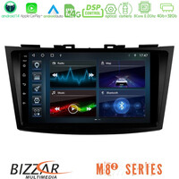 Bizzar m8² Series 8core Android14 4+32gb  Suzuki Swift 2011-2016 Navigation Multimedia Tablet 9" με Carplay & Android Auto u-m82-Sz523