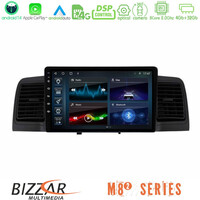 Bizzar m8² Series 8core Android14 4+32gb  Toyota Corolla 2002-2006 Navigation Multimedia Tablet 9" με Carplay & Android Auto (Black) u-m82-Ty0254bl