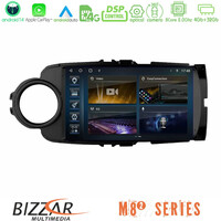 Bizzar m8² Series 8core Android14 4+32gb  Toyota Yaris Navigation Multimedia Tablet 9" (Μαύρο Χρώμα) με Carplay & Android Auto u-m82-Ty0635