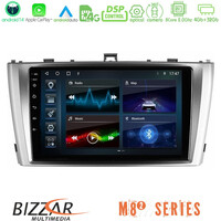Bizzar m8² Series 8core Android14 4+32gb  Toyota Avensis t27 Navigation Multimedia Tablet 9" με Carplay & Android Auto u-m82-Ty0864