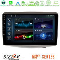 Bizzar m8² Series 8core Android14 4+32gb  Toyota Yaris 1999 - 2006 Navigation Multimedia Tablet 9" με Carplay & Android Auto u-m82-Ty1047