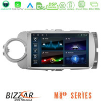 Bizzar m8² Series 8core Android14 4+32gb  Toyota Yaris Navigation Multimedia Tablet 9" με Carplay & Android Auto u-m82-Ty1777