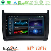 Bizzar m8² Series 8core Android14 4+32gb  vw Polo Navigation Multimedia Tablet 9" με Carplay & Android Auto u-m82-Vw6901bl