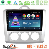 Bizzar nd2 Series 8core Android14 2+32gb  Ford Focus Manual ac Navigation Multimedia Tablet 9" με Carplay & Android Auto u-nd2-Fd0041m