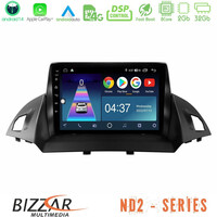 Bizzar nd2 Series 8core Android14 2+32gb  Ford c-Max/kuga Navigation Multimedia Tablet 9" με Carplay & Android Auto u-nd2-Fd0047