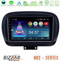 Bizzar nd2 Series 8core Android14 2+32gb  Fiat 500x Navigation Multimedia Tablet 9" με Carplay & Android Auto u-nd2-Ft0534