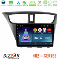 Bizzar nd2 Series 8core Android14 2+32gb  Honda Civic Hatchback 2012-2015 Navigation Multimedia Tablet 9" με Carplay & Android Auto u-nd2-Hd0941