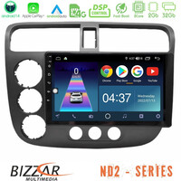 Bizzar nd2 Series 8core Android14 2+32gb  Honda Civic 2001-2005 Navigation Multimedia Tablet 9" με Carplay & Android Auto u-nd2-Hd174n