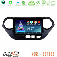 Bizzar nd2 Series 8core Android14 2+32gb  Hyundai i10 2014-2020 Navigation Multimedia Tablet 9" με Carplay & Android Auto u-nd2-Hy0506