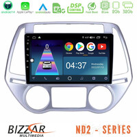 Bizzar nd2 Series 8core Android14 2+32gb  Hyundai i20 2012-2014 Navigation Multimedia Tablet 9" με Carplay & Android Auto u-nd2-Hy0619