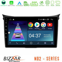 Bizzar nd2 Series 8core Android14 2+32gb  Hyundai i30 2012-2017 Navigation Multimedia Tablet 9" με Carplay & Android Auto u-nd2-Hy0833