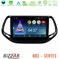 Bizzar nd2 Series 8core Android14 2+32gb  Jeep Compass 2017&gt; Navigation Multimedia Tablet 10" με Carplay & Android Auto u-nd2-Jp0143
