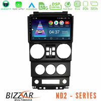 Bizzar nd2 Series 8core Android14 2+32gb  Jeep Wrangler 2008-2010 Navigation Multimedia Tablet 9" με Carplay & Android Auto u-nd2-Jp023n