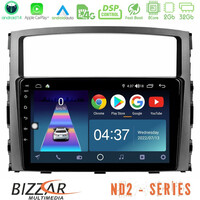 Bizzar nd2 Series 8core Android14 2+32gb  Mitsubishi Pajero 2008-2009 Navigation Multimedia Tablet 9" με Carplay & Android Auto u-nd2-Mt0557