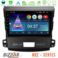 Bizzar nd2 Series 8core Android14 2+32gb  Mitsubishi Outlander/citroen c-Crosser/peugeot 4007 Navigation Multimedia Tablet 9" με Carplay & Android Auto u-nd2-Mt662