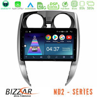 Bizzar nd2 Series 8core Android14 2+32gb  Nissan Note 2013-2018 Navigation Multimedia Tablet 10" με Carplay & Android Auto u-nd2-Ns0481
