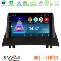Bizzar nd2 Series 8core Android14 2+32gb  Renault Megane 2 2002-2008 Navigation Multimedia Tablet 9" με Carplay & Android Auto u-nd2-Rn0717